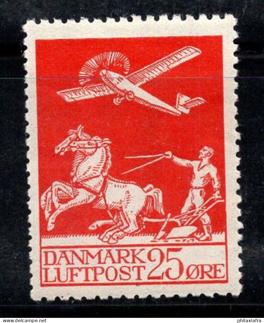 Danemark 1925 Mi. 145 Neuf * MH 100% Poste Aérienne 25 O, CHEVAUX-VAPEUR, AVION - Luchtpostzegels