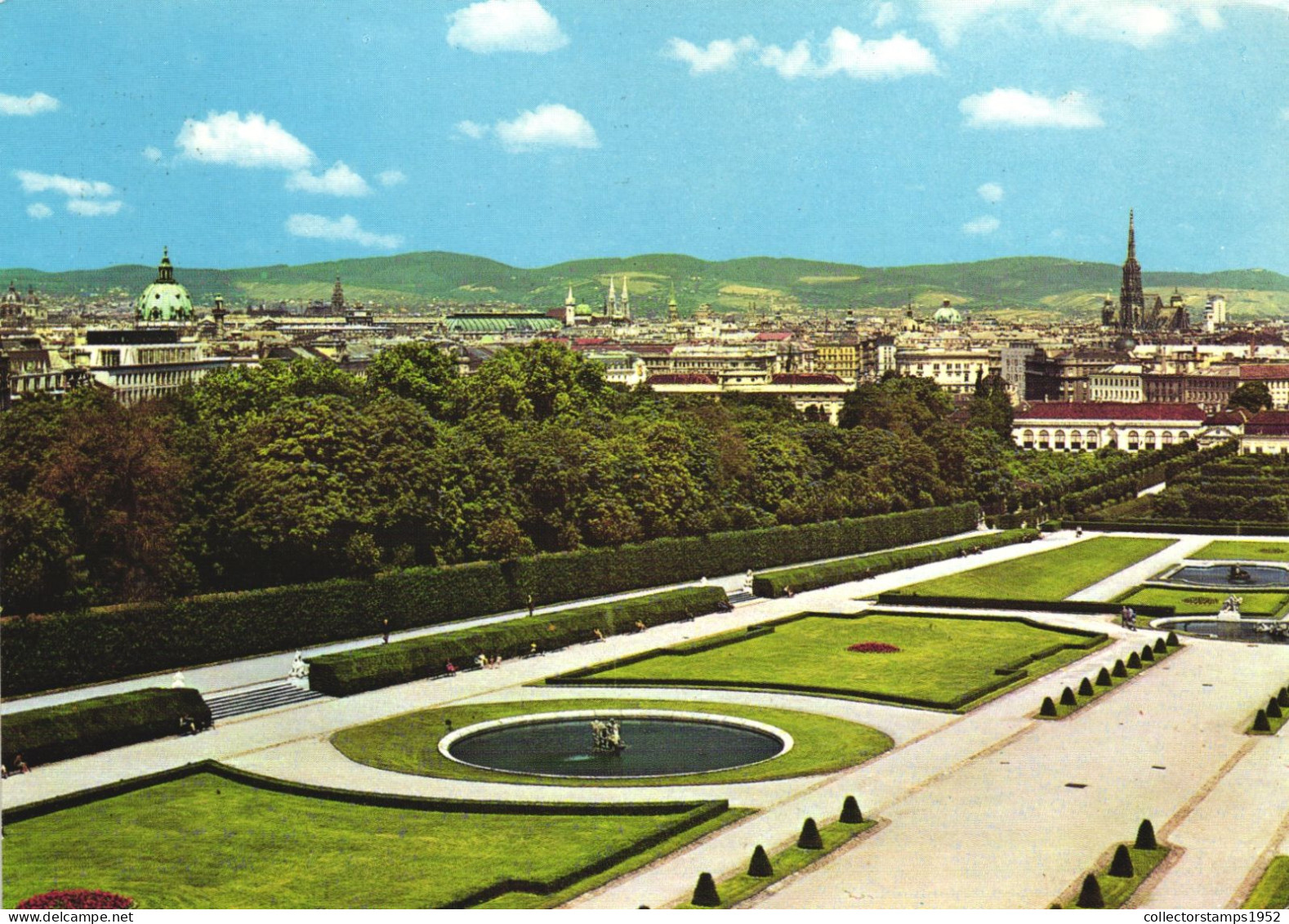 VIENNA, ARCHITECTURE, BELVEDERE PARK, FOUNTAIN, AUSTRIA, POSTCARD - Belvédère