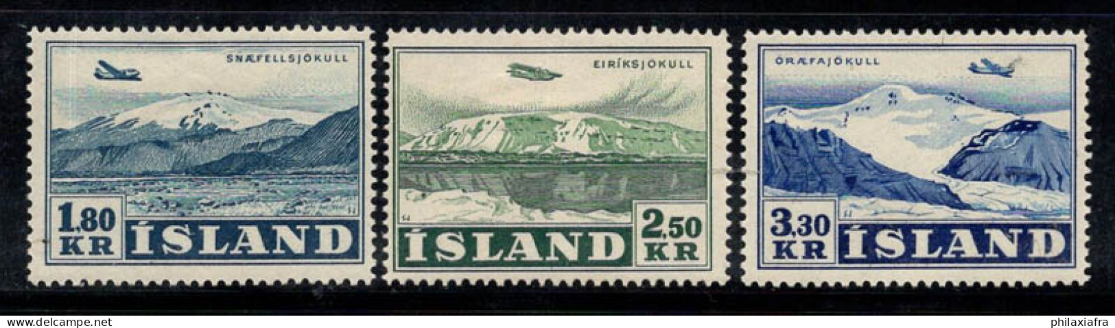 Islande 1952 Mi. 278-280 Neuf * MH 100% Poste Aérienne Paysages - Luchtpost