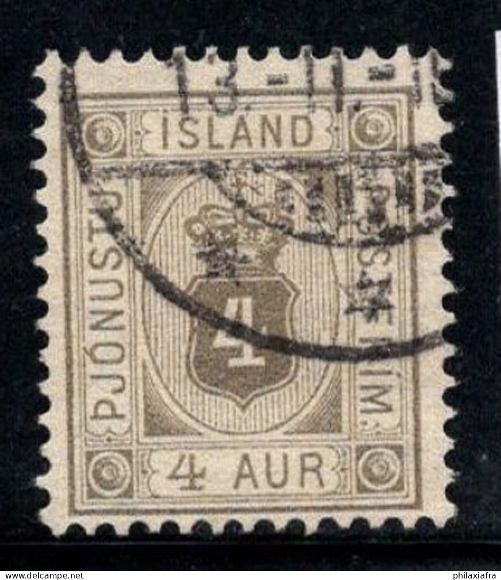 Islande 1900 Mi. 9 Oblitéré 100% Service 4 A, COURONNE - Dienstzegels