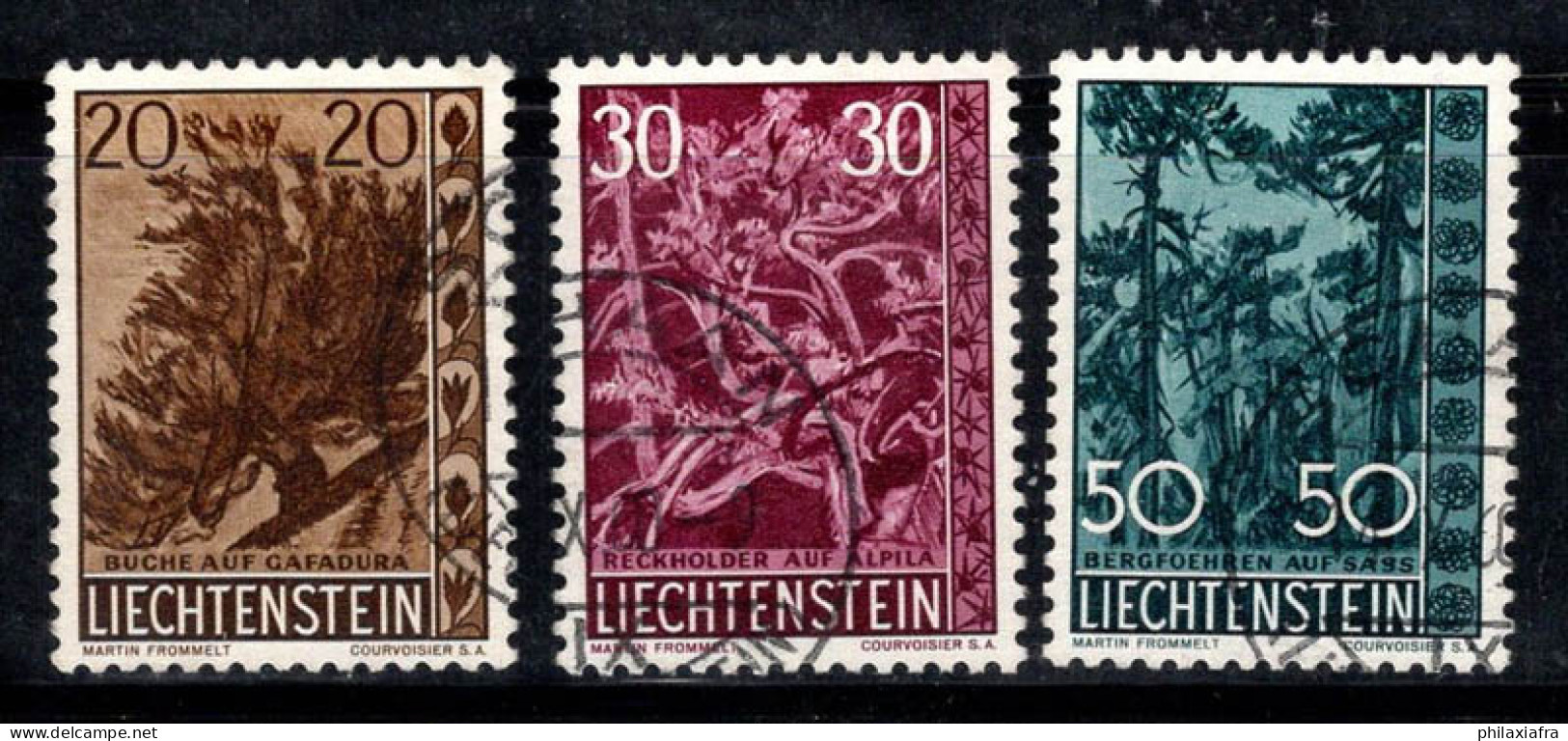 Liechtenstein 1960 Mi. 399-401 Oblitéré 100% Arbres, Flore - Gebruikt