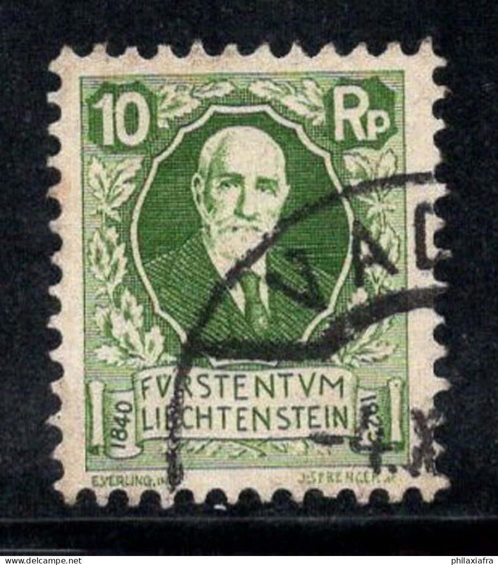 Liechtenstein 1925 Mi. 72 Oblitéré 100% 10 Rp, Prince Jean II - Gebraucht