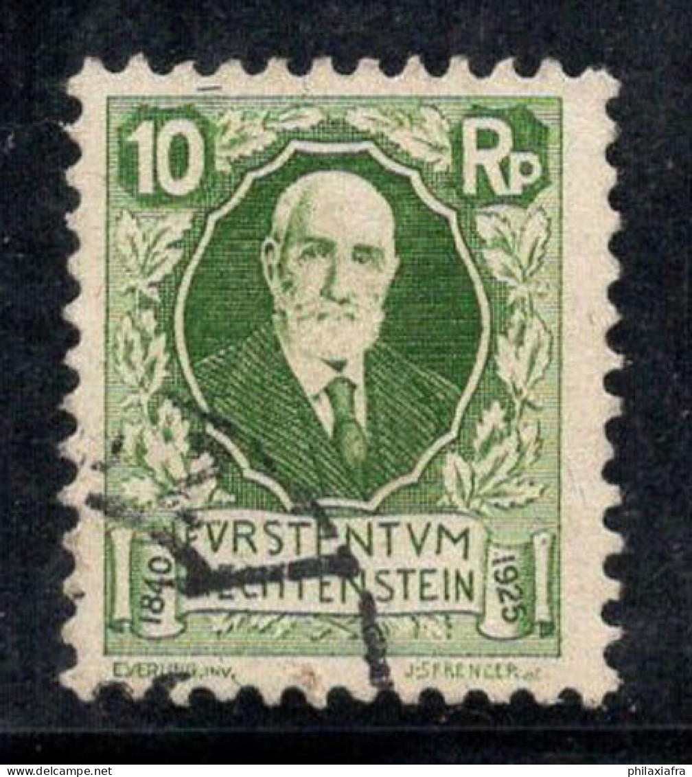 Liechtenstein 1925 Mi. 72 Oblitéré 100% Prince Jean II, 10 Rp - Gebraucht