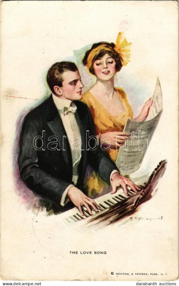 T2/T3 1914 "The Love Song" Lady Art Postcard, Romantic Couple. Reinthal & Newman S: T. Earl Christy (EK) - Non Classificati