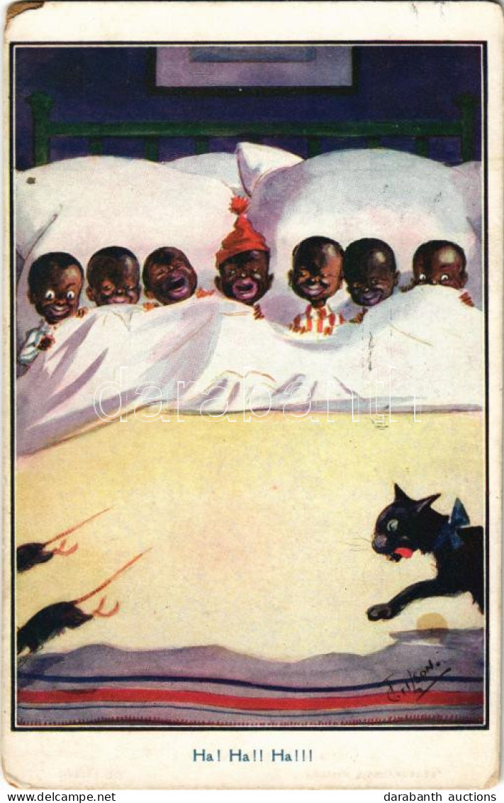 T4 1916 Ha! Ha!! Ha!!! Black Children With Cat And Mouse (EM) - Unclassified