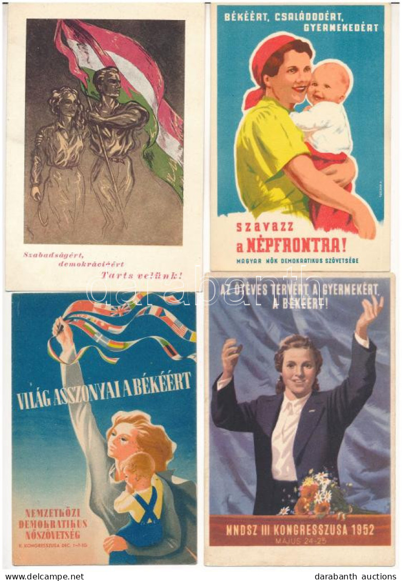 **, * 4 Db Főleg Modern Magyar Szocreál Propaganda Képeslap: Nők A Békéért - Non Classés