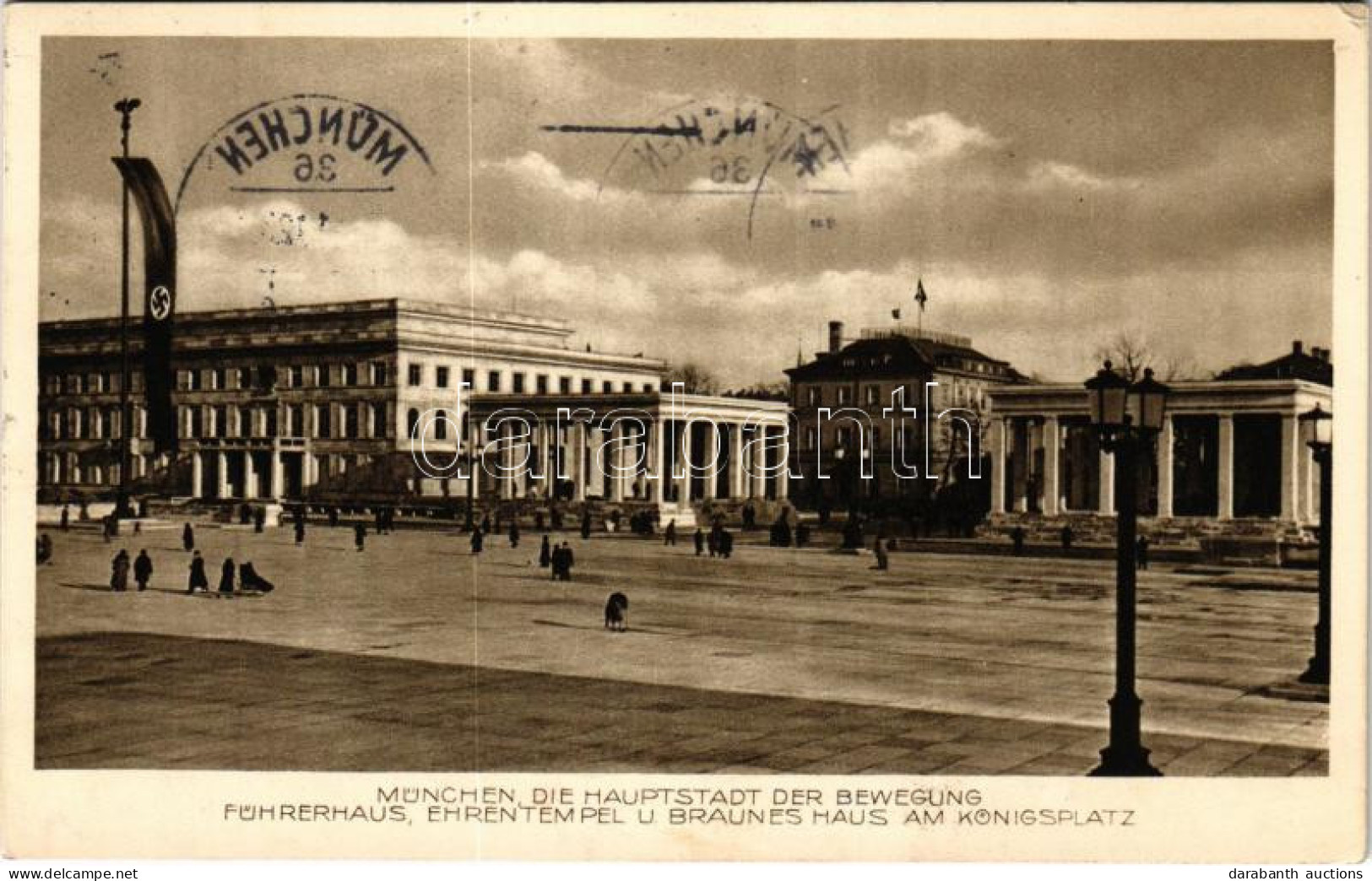 T2/T3 1937 München, Munich; Die Hauptstadt Der Bewegung Hűrerhaus, Ehrentempel U. Braunes Haus Am Königsplatz / NSDAP Ge - Non Classés