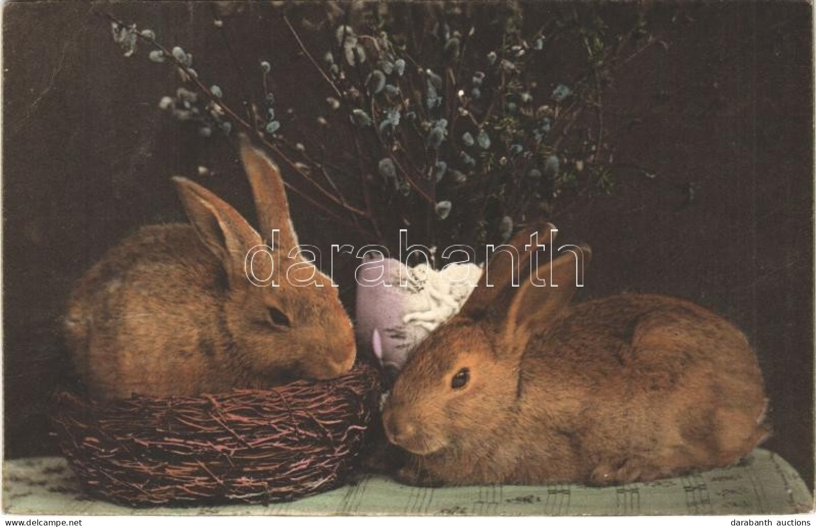 T3 1914 Easter Greeting Card With Rabbits. H.H.i.W. Serie 1143. (EB) - Unclassified