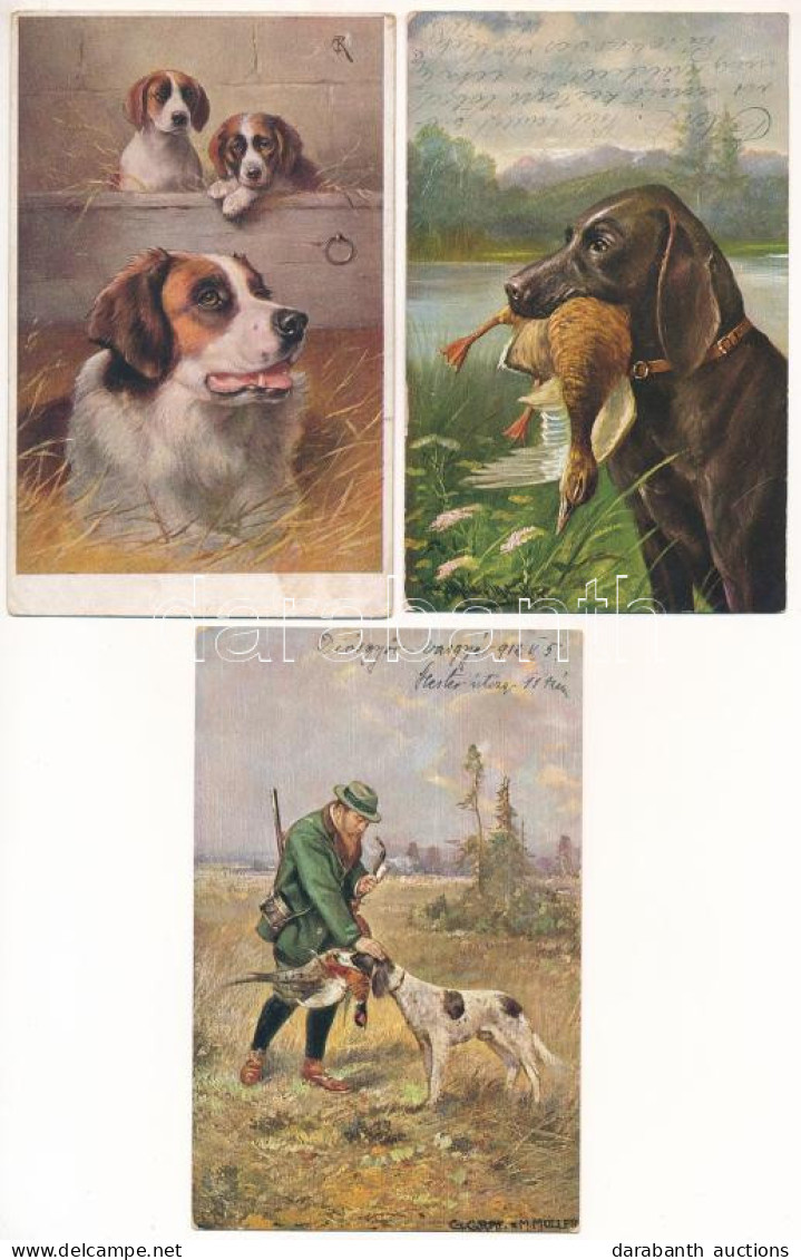 * VADÁSZAT - 5 Db RÉGI Művész Képeslap / HUNTING - 5 Pre-1915 Art Postcards - Sin Clasificación