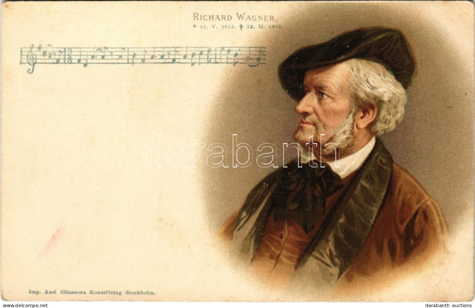 ** T2/T3 Richard Wagner 1813-1883. Imp. Axel Eliassons Konstförlag Stockholm Litho (EK) - Unclassified