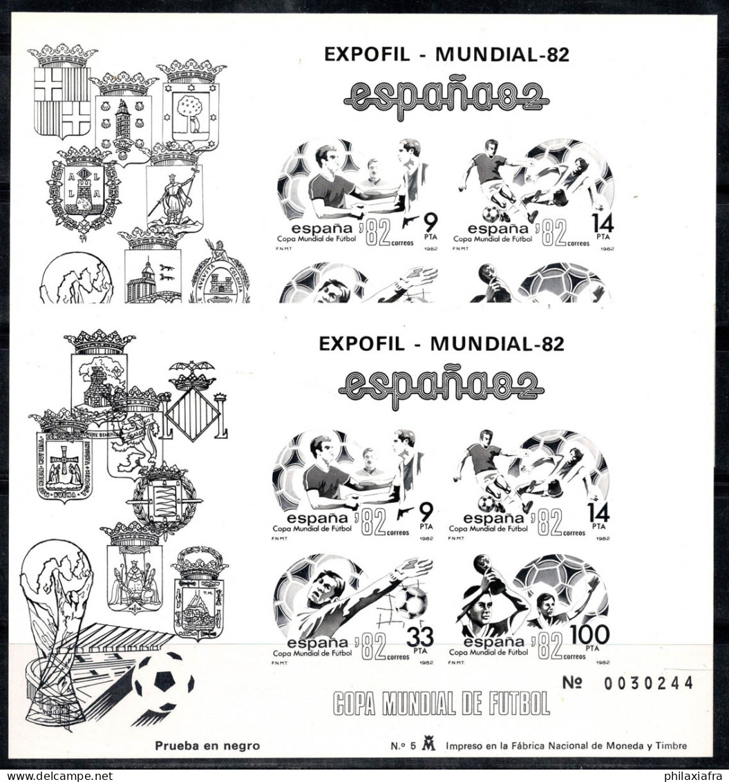 Espagne 1982 Mi. Bl.25-26 Bloc Feuillet 100% Neuf ** Imprimer En Noir, Calcium - Blocs & Feuillets