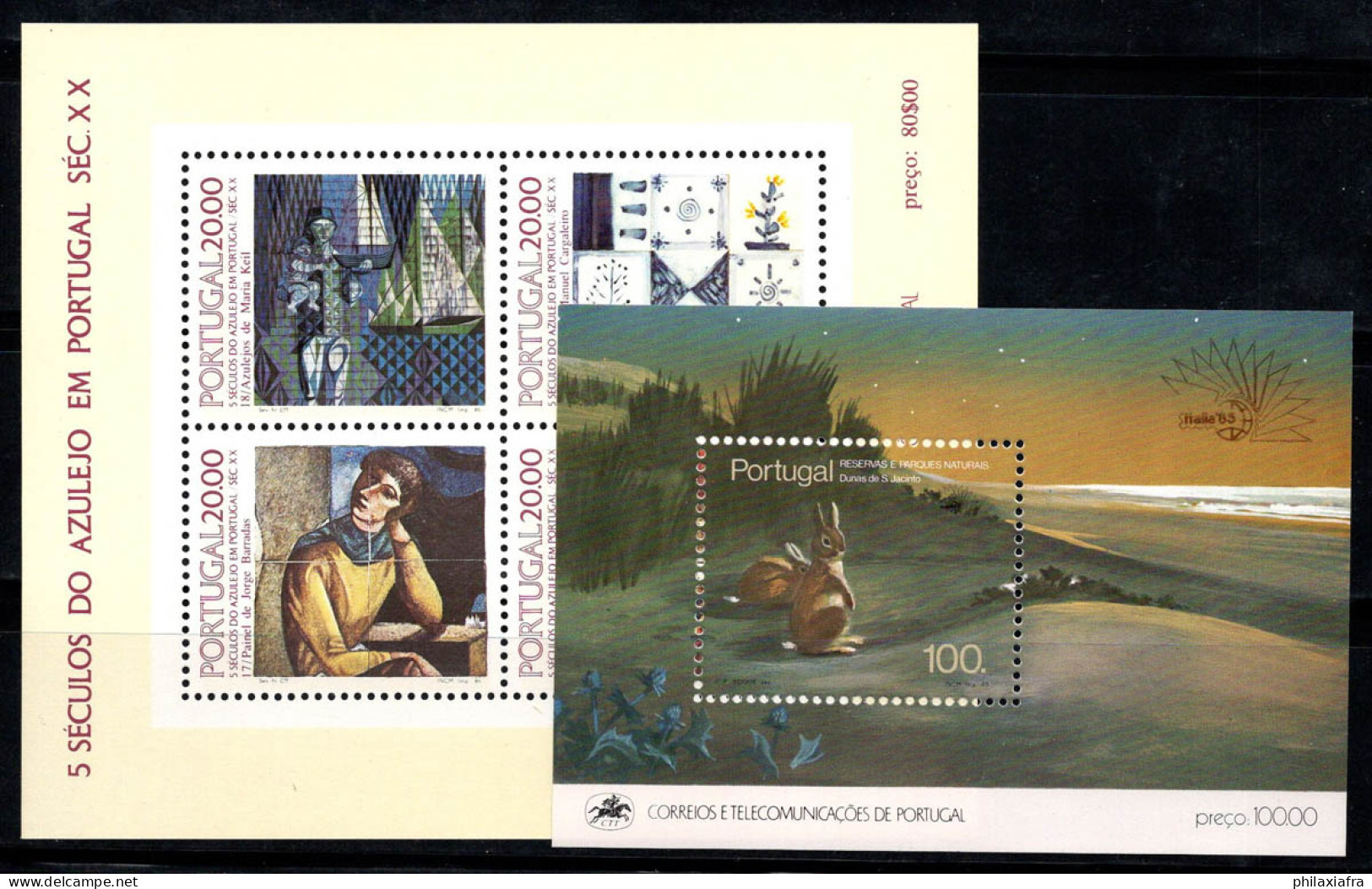 Portugal 1985 Mi. Bl.45,49 Bloc Feuillet 100% Neuf ** Tuiles,Réserve Naturelle - Blocs-feuillets