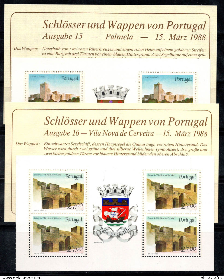 Portugal 1988 Mi. 1752-53 Mini Feuille 100% Neuf ** Châteaux - Blocs-feuillets