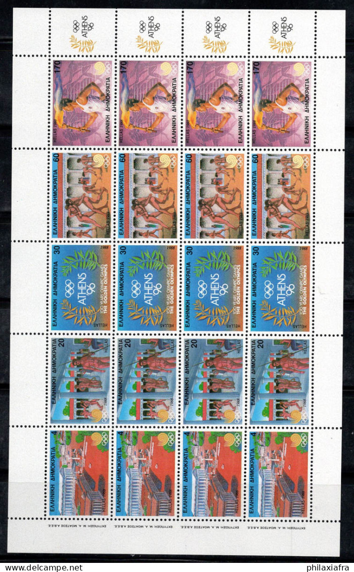 Grèce 1988 Mi. 1687-91 A Mini Feuille 100% Neuf ** Jeux Olympiques D'été, Séoul - Hojas Bloque
