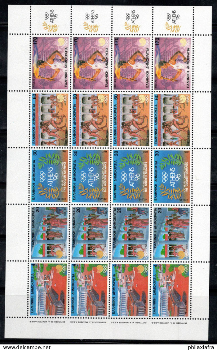 Grèce 1988 Mi. 1687-91 A Mini Feuille 100% Neuf ** Jeux Olympiques D'été, Séoul - Blokken & Velletjes