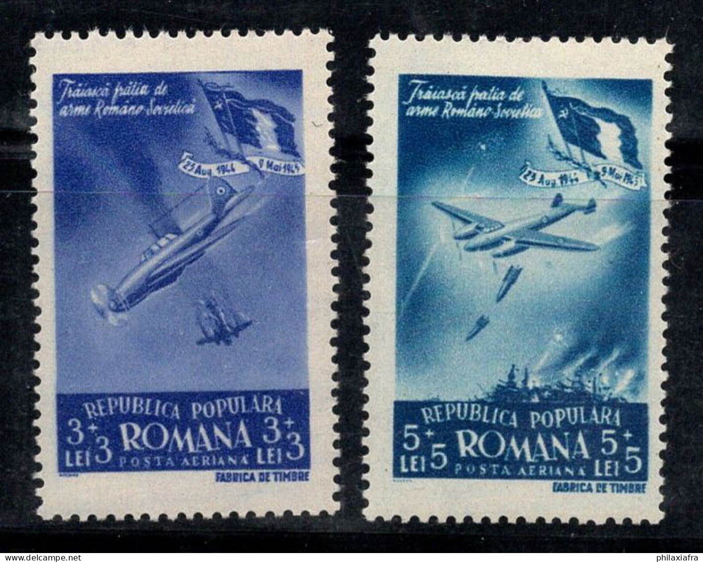 Roumanie 1948 Mi. 1130-1131 Neuf ** 80% Poste Aérienne AÉRONEF - Nuovi