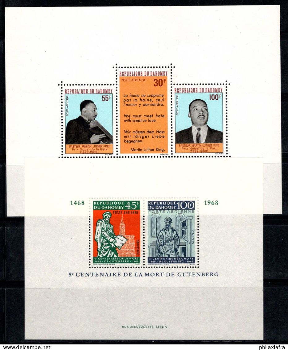 Dahomey 1968 Mi. Bl.13-14 Bloc Feuillet 100% Neuf ** M.Luther King, J.Gutenberg - Altri - Africa