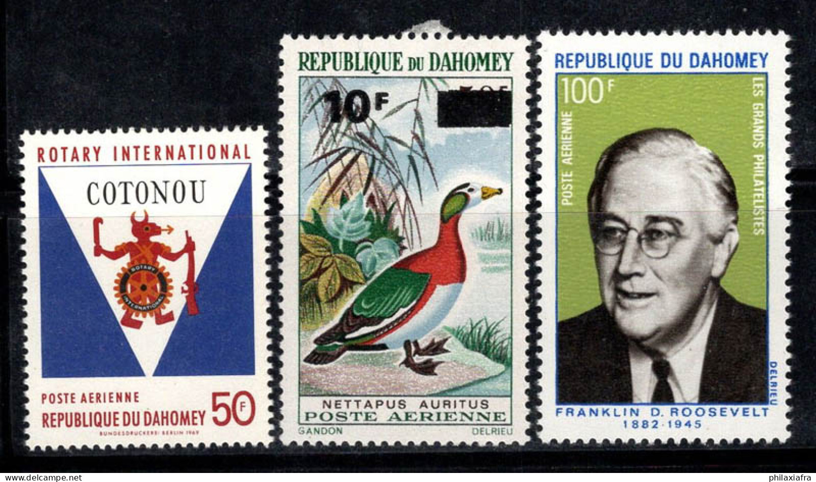 Dahomey 1969-70 Mi. 393-94,406 Neuf ** 100% Poste Aérienne Roosevelt,Rotary International,Oiseau - Altri - Africa