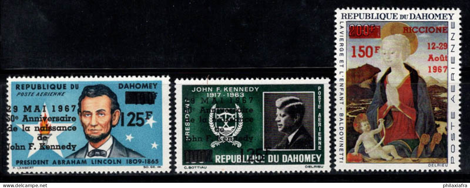 Dahomey 1967 Mi. 313-14,324 Neuf ** 100% Poste Aérienne J.Kennedy,La Madonna,Riccione - Altri - Africa