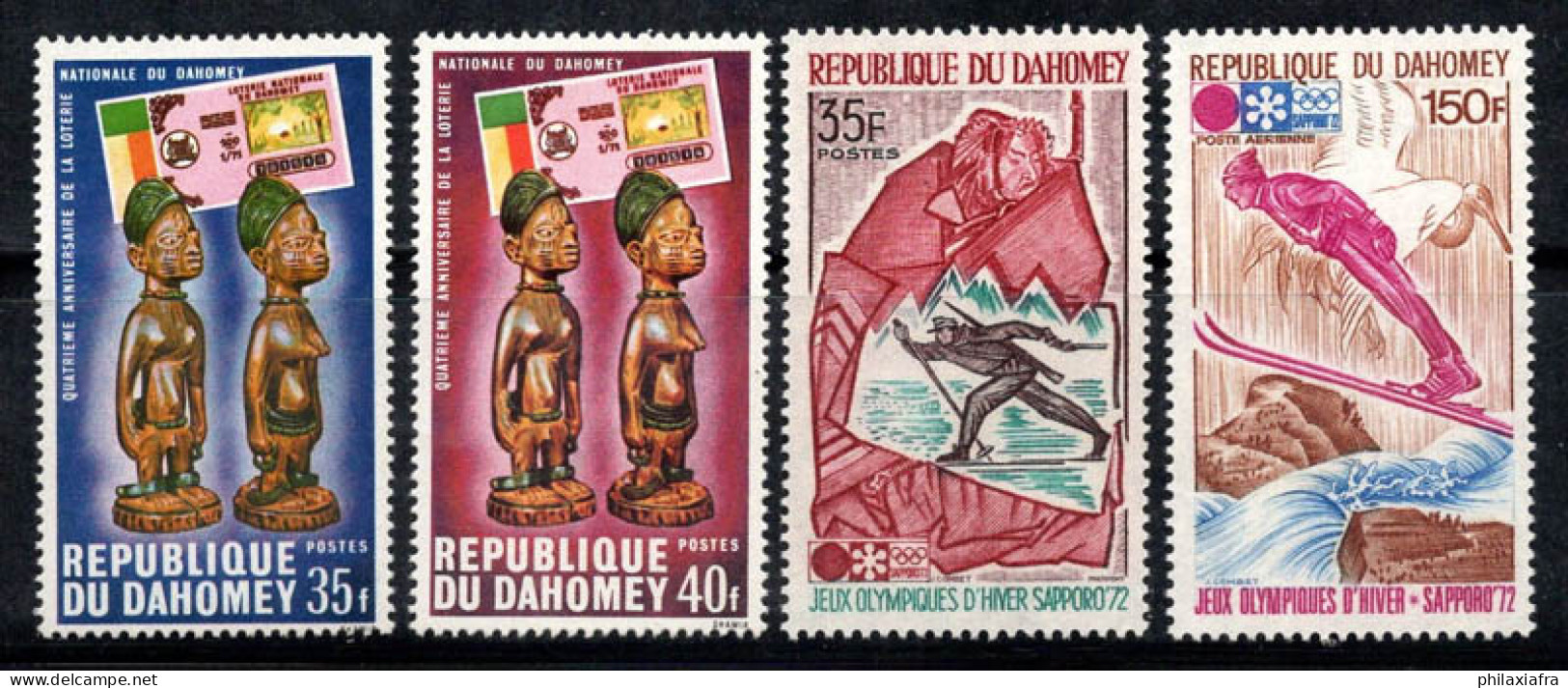 Dahomey 1971-72 Mi. 456-57,470-71 Neuf ** 100% Loterie Nationale, Jeux Olympiques - Altri - Africa