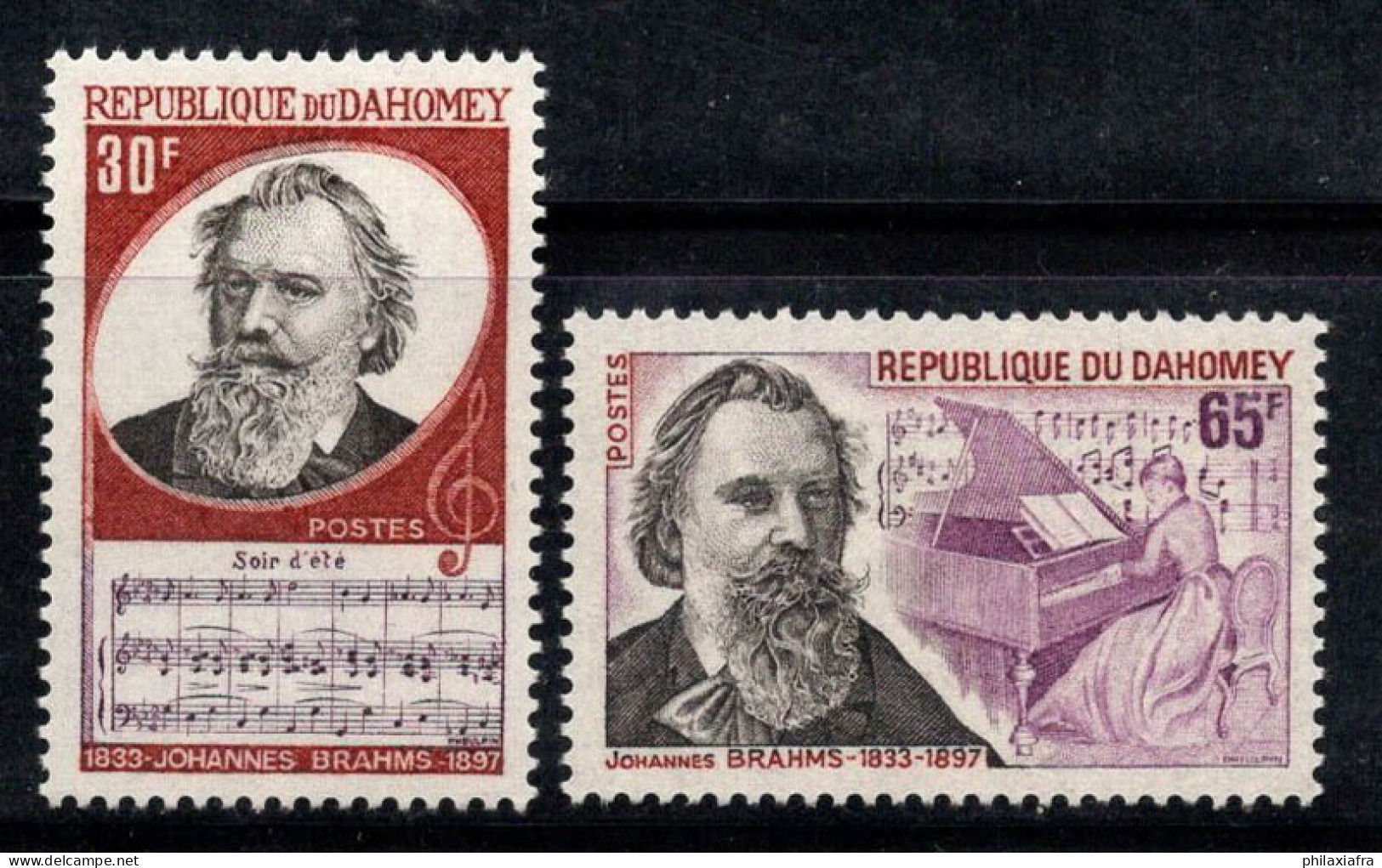 Dahomey 1972 Mi. 488-89 Neuf ** 100% J.Brahms,Compositeur,30 Fr... - Autres - Afrique