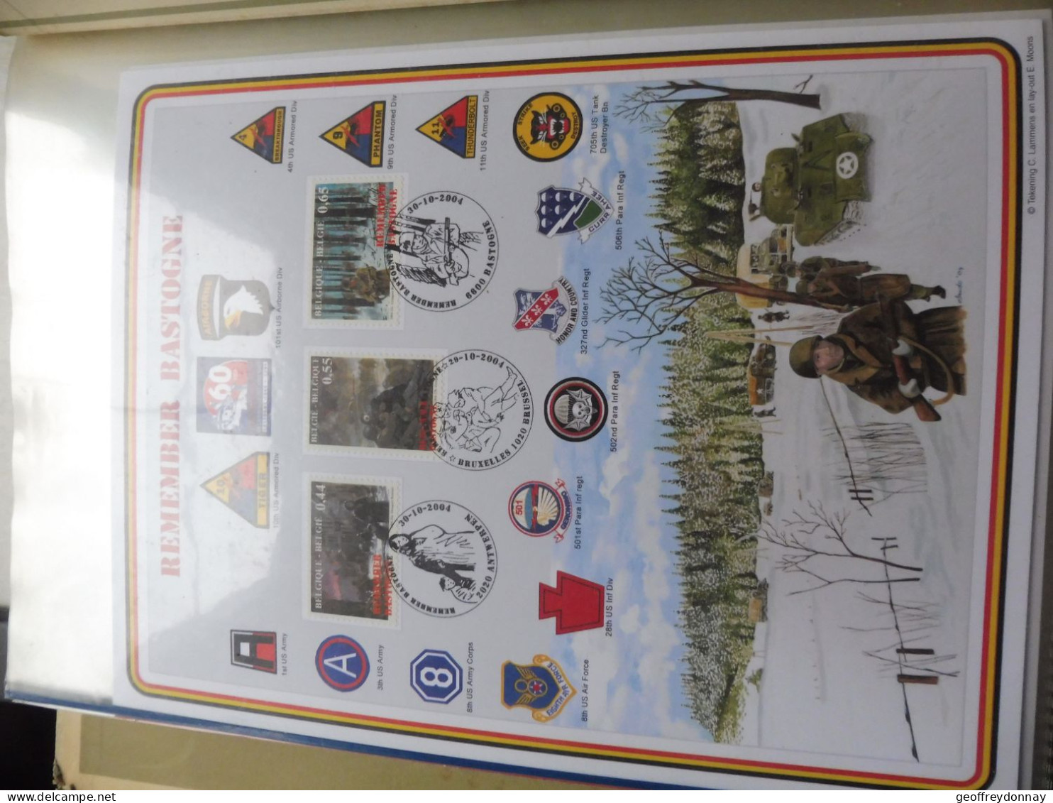 Souvenir Belgique Belgie 3329-31 ( 2004 ) War Basogne Militaire Gestempelt Oblitéré Brussel Bastogne Perfect - Documents Commémoratifs