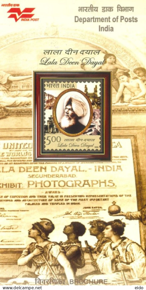 INDIA - 2006 - BROCHURE OF LALA DEEN DAYAL STAMP DESCRIPTION AND TECHNICAL DATA. - Briefe U. Dokumente