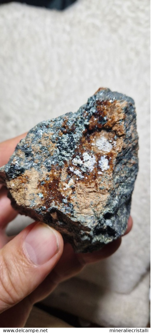 Minerali Liguri Granato Titanite Hessonite Passo Del Faiallo Italia 8cm - Minéraux