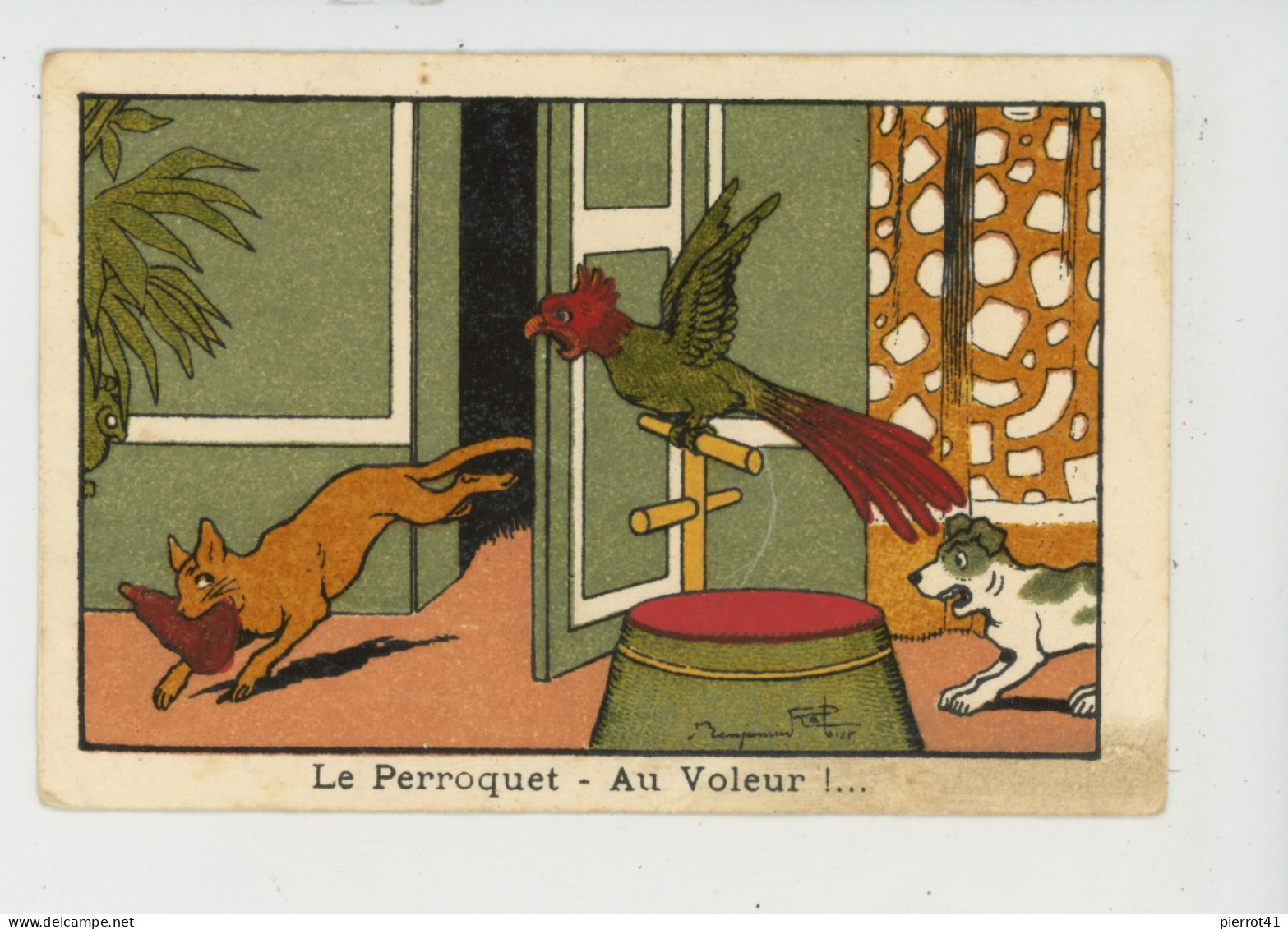Illustrateur BENJAMIN RABIER - Chien Chat Et Perroquet - "LE PERROQUET : Au Voleur ! " - Rabier, B.