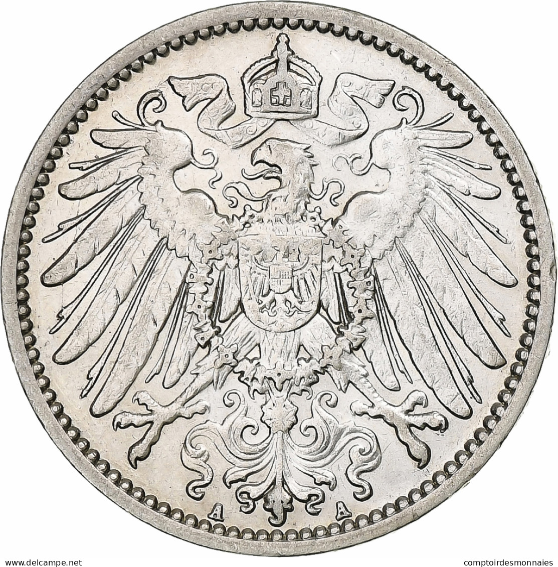 Empire Allemand, Wilhelm II, Mark, 1909, Berlin, Argent, TTB+, KM:14 - 1 Mark
