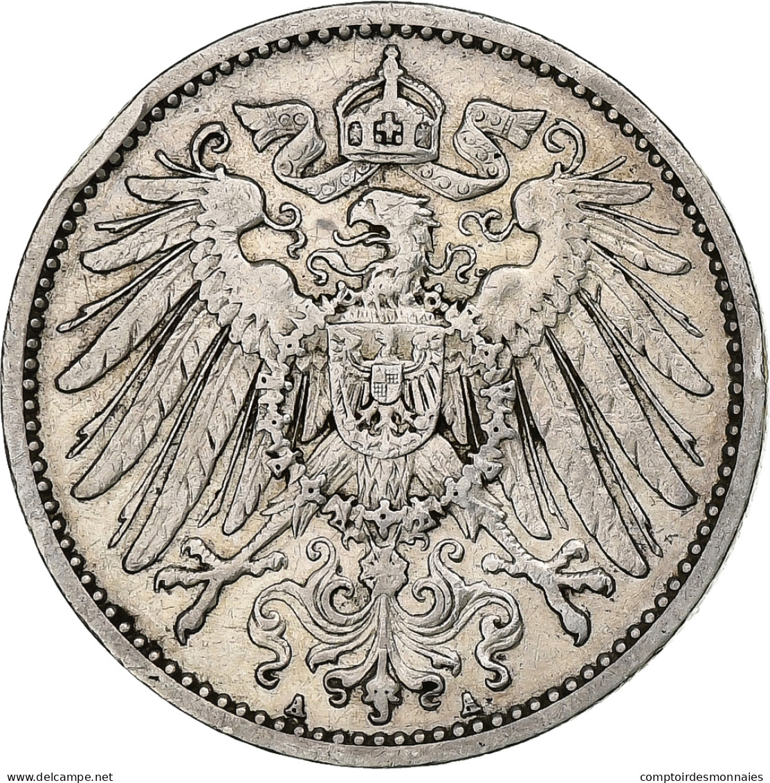 Empire Allemand, Wilhelm II, Mark, 1909, Berlin, Argent, TTB+, KM:14 - 1 Mark