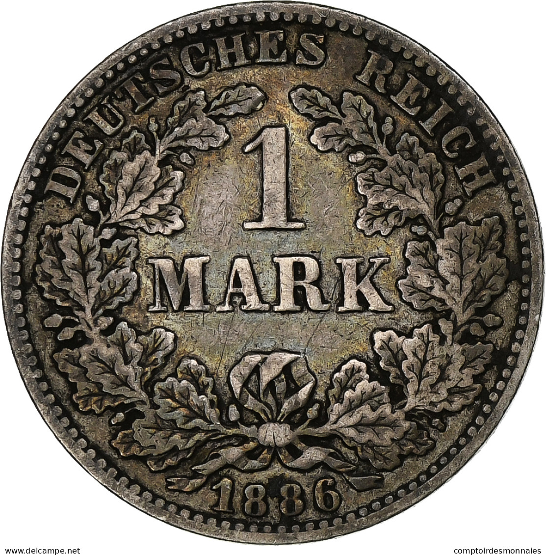 Empire Allemand, Wilhelm I, Mark, 1886, Dresde, Argent, TTB, KM:7 - 1 Mark