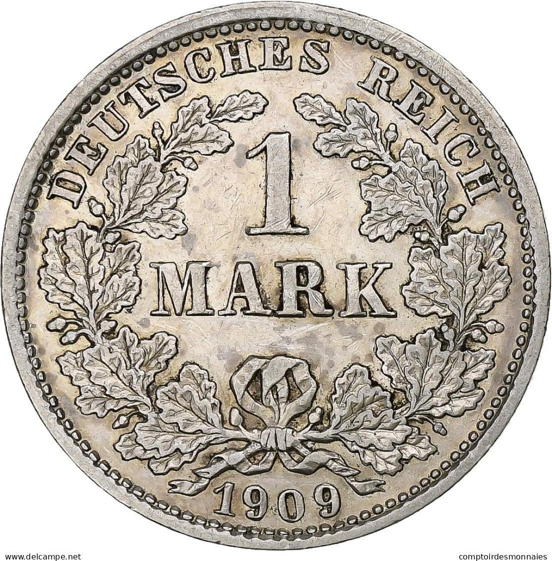 Monnaie, GERMANY - EMPIRE, Wilhelm II, Mark, 1909, Munich, TTB+, Argent, KM:14 - 1 Mark