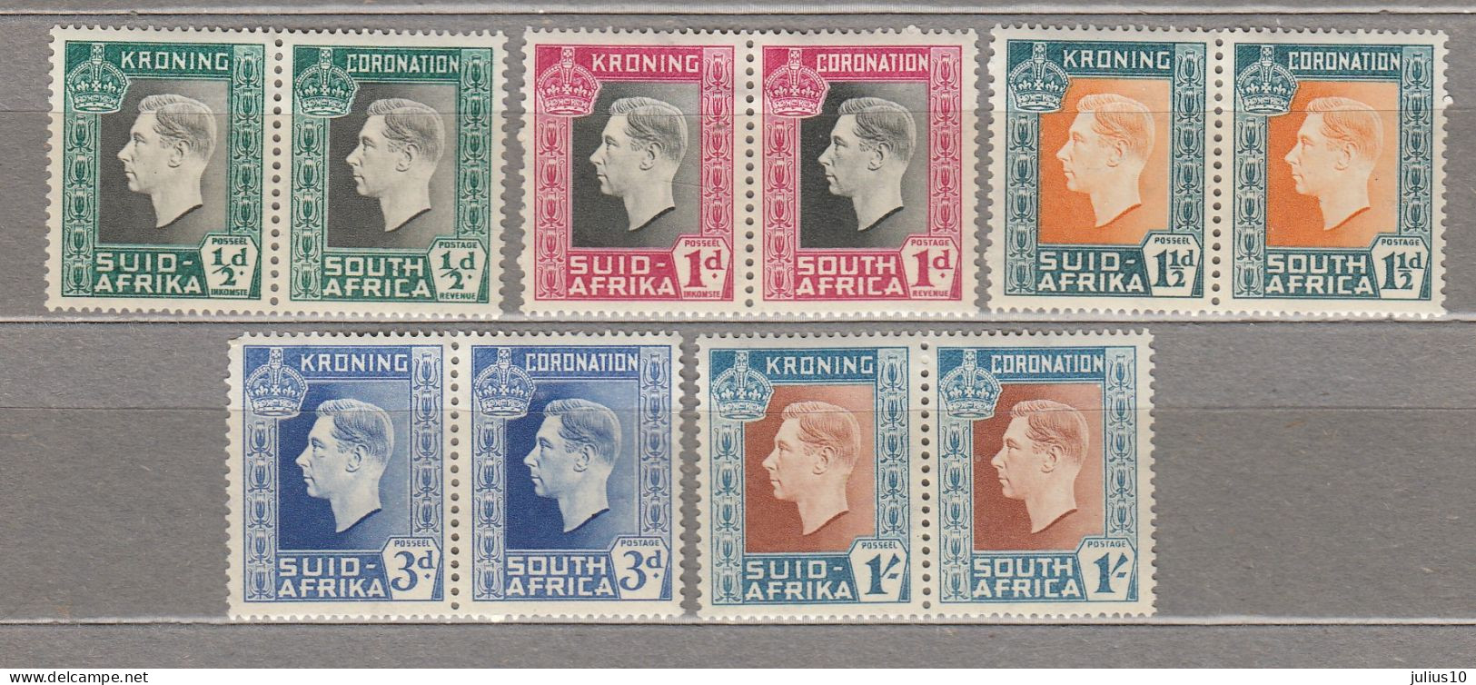 SOUTH AFRICA 1937 KGVI Coronation MLH Mi109-18 #34431 - Neufs