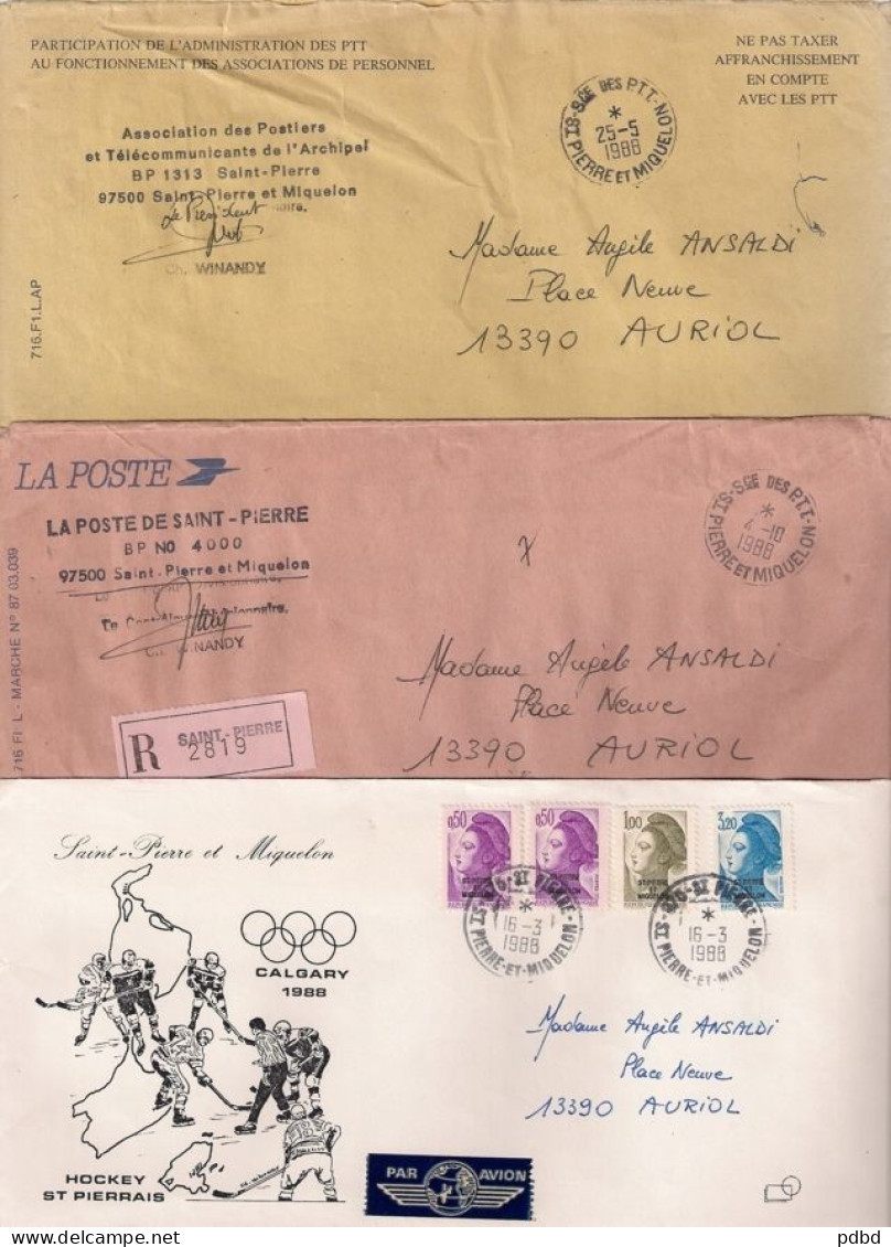 ENV 43 . 1986 à 1992 . 20 Enveloppes . Affranchissements Mécaniques .  Saint-Pierre Et Miquelon . - Covers & Documents