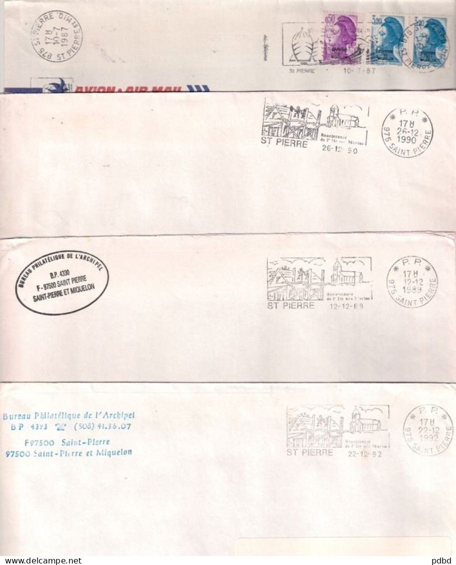 ENV 43 . 1986 à 1992 . 20 Enveloppes . Affranchissements Mécaniques .  Saint-Pierre Et Miquelon . - Covers & Documents