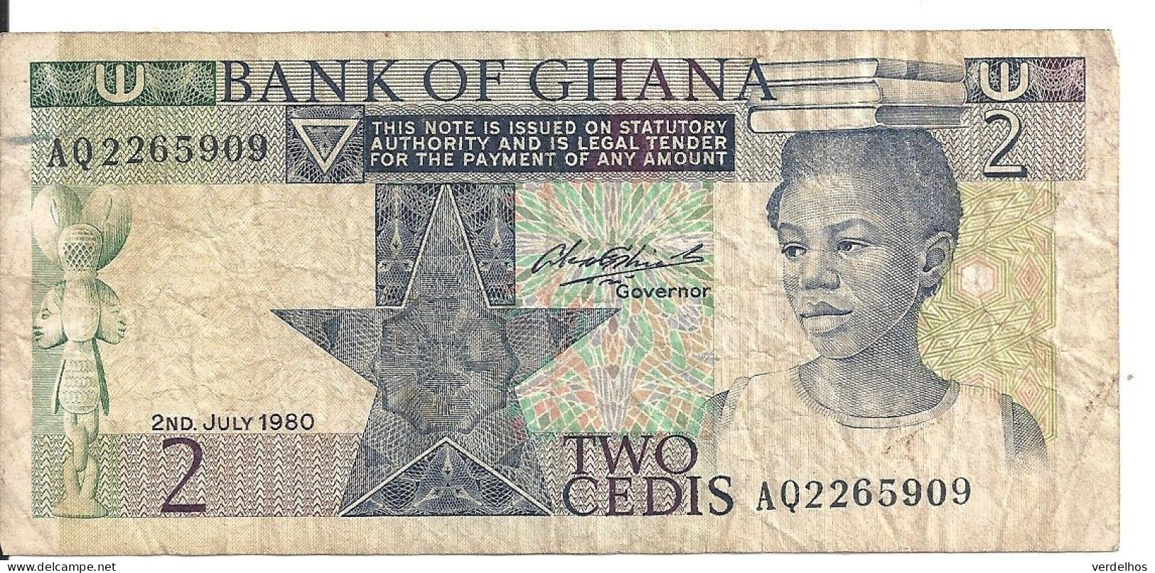 GHANA 2 CEDIS 1980 VF P 18 B - Ghana