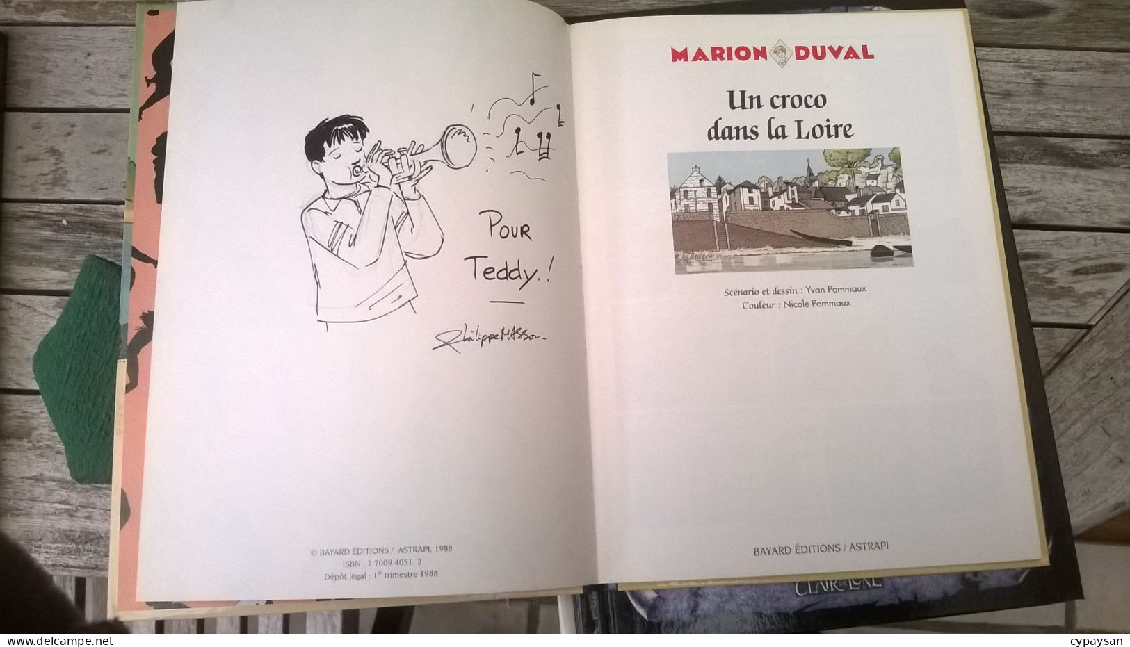 Marion Duval 4 Un Croco Dans La Loire RE DEDICACE BE Bayard 09/1996 Pommaux (BI3) - Dédicaces