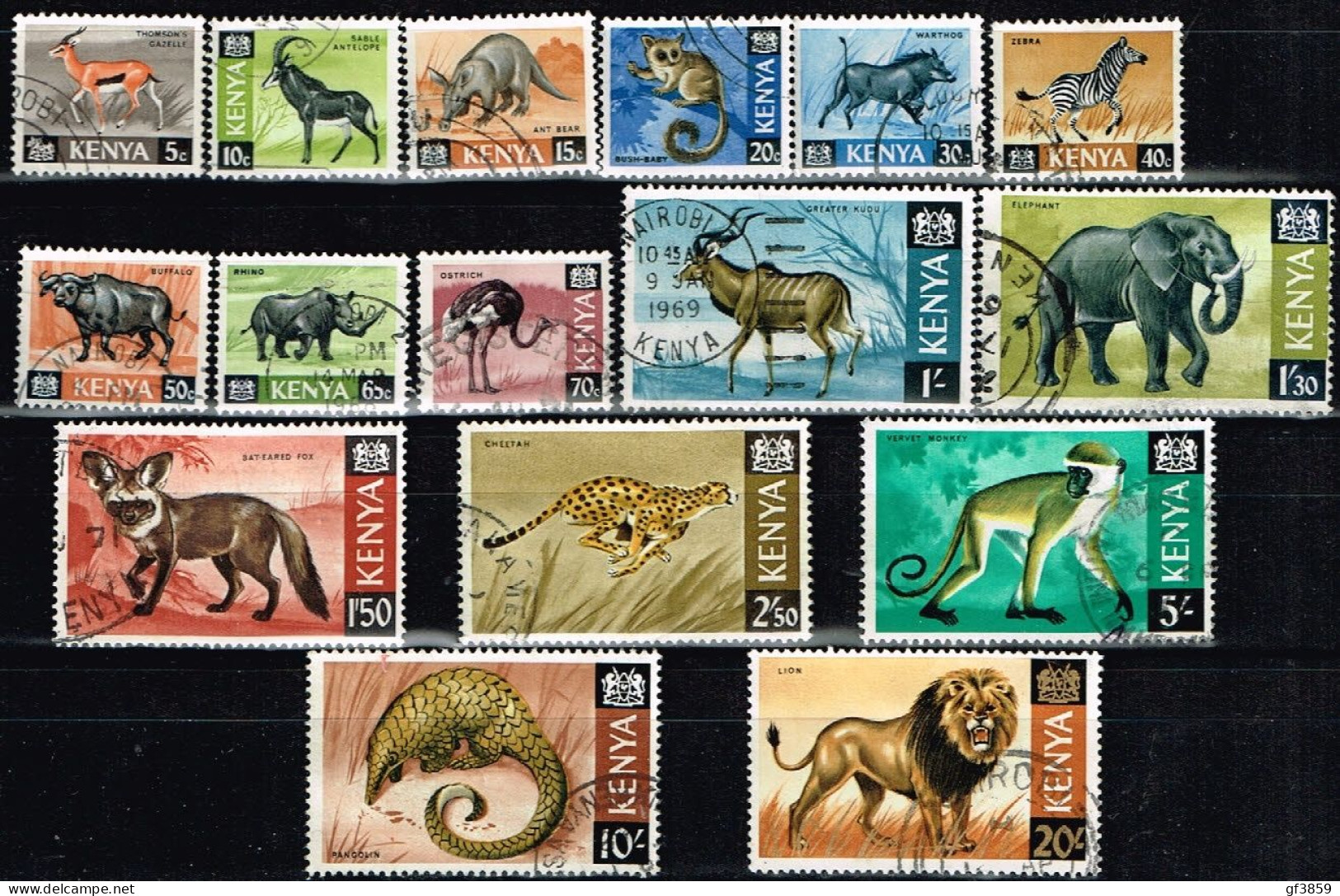 KENYA / Oblitérés / Used / 1966/69 - Série Courante / Animaux (série Complète) - Kenya (1963-...)