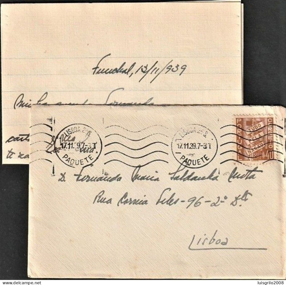 Marcofilia - Postmark PAQUETE -|- Cover - 1939 - Poststempel (Marcophilie)