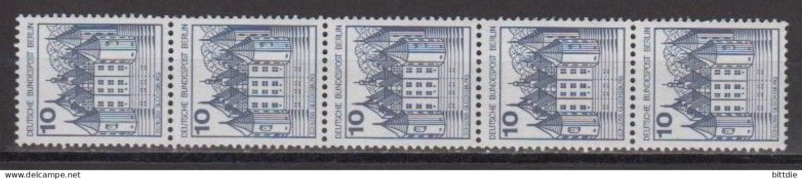 Berlin  532 II,R , 5er-Streifen , Xx  (U 7675) - Rollenmarken