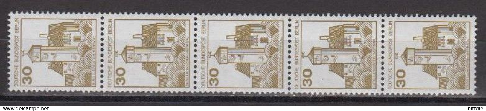 Berlin  534 II,R , 5er-Streifen , Xx  (U 7677) - Roller Precancels