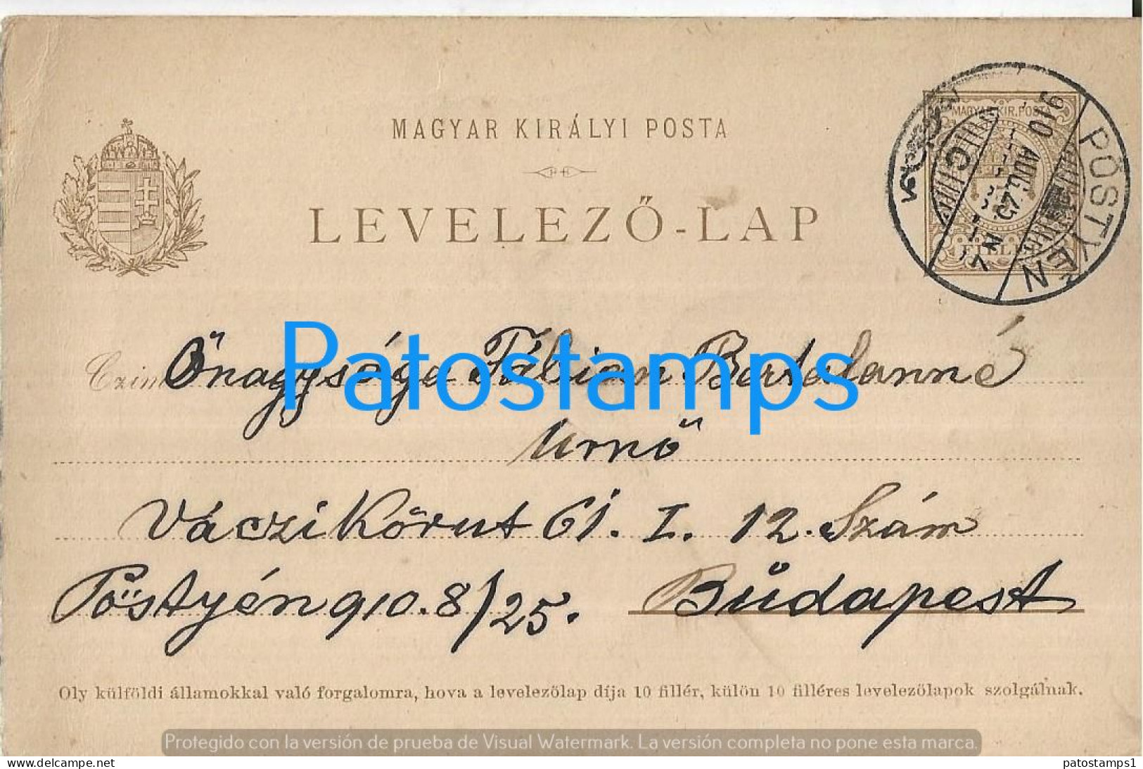 223947 SLOVAQUIA POSTYEN CANCEL YEAR 1910 CIRCULATED TO HUNGARY POSTAL STATIONERY POSTCARD - Autres & Non Classés