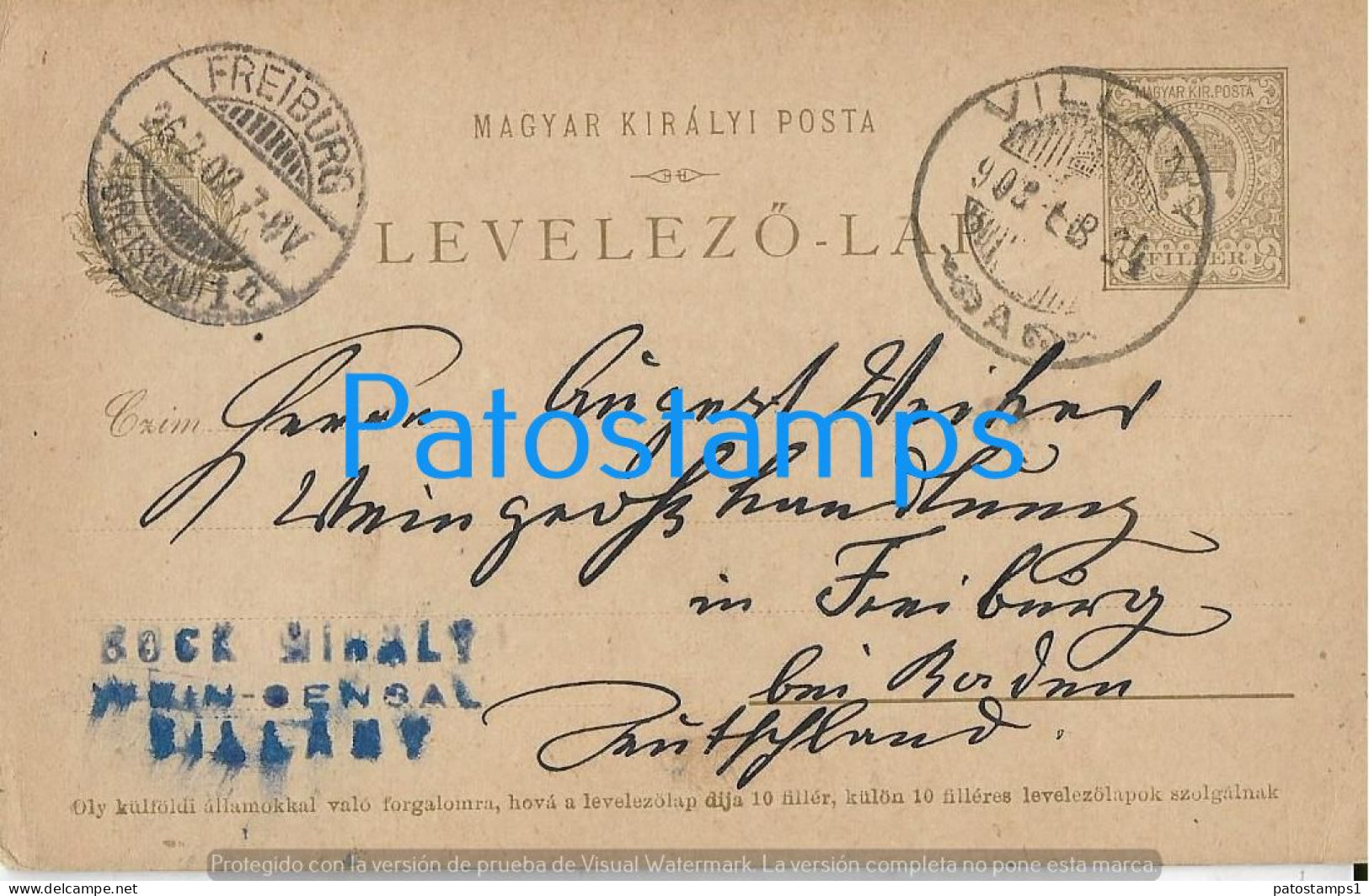 223948 HUNGARY VILLANY CANCEL YEAR 1902 CIRCULATED TO GERMANY POSTAL STATIONERY POSTCARD - Entiers Postaux