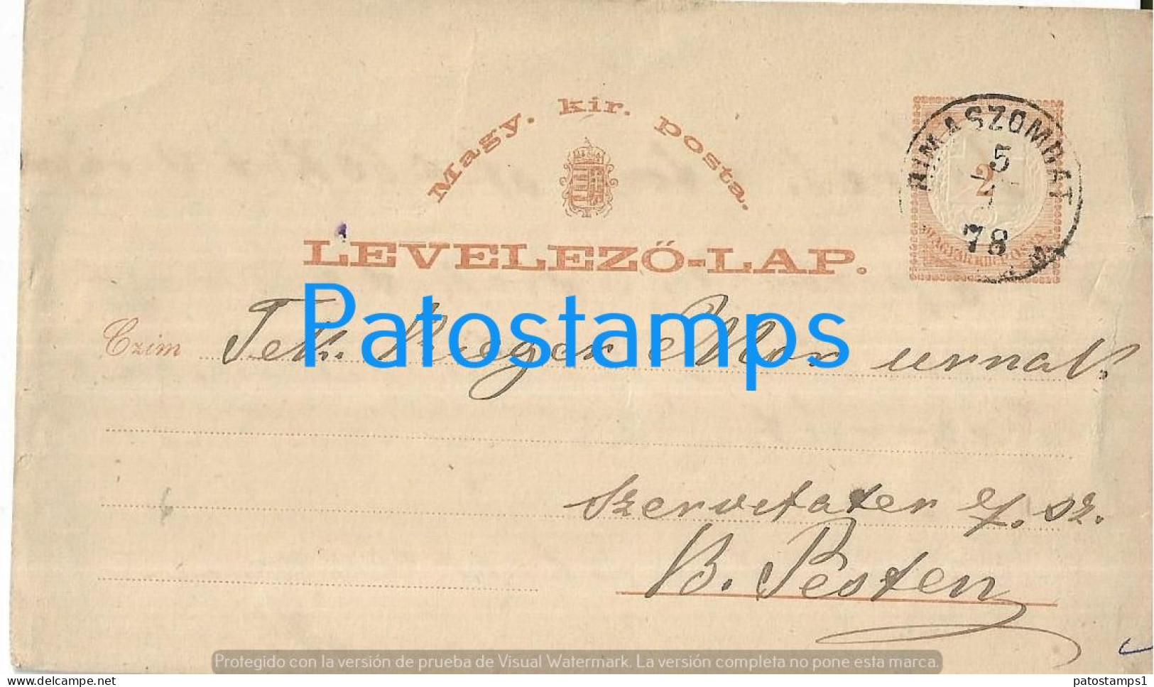 223949 SLOVAQUIA BIMASZOMBAT CANCEL YEAR 1978 CIRCULATED TO HUNGARY POSTAL STATIONERY POSTCARD - Altri & Non Classificati