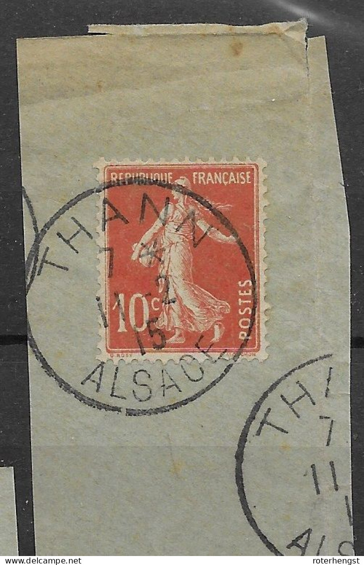 France 1915 THANN Cancel Re-occupied Territory From The Germans In WWI - War Stamps