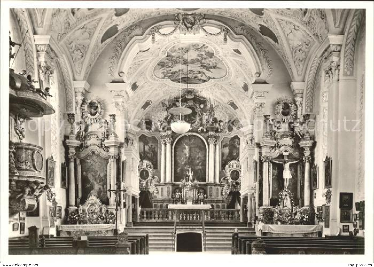 41764333 Erding Wallfahrtskirche Heilig Blut Altar Kanzel Fresken Erding - Erding