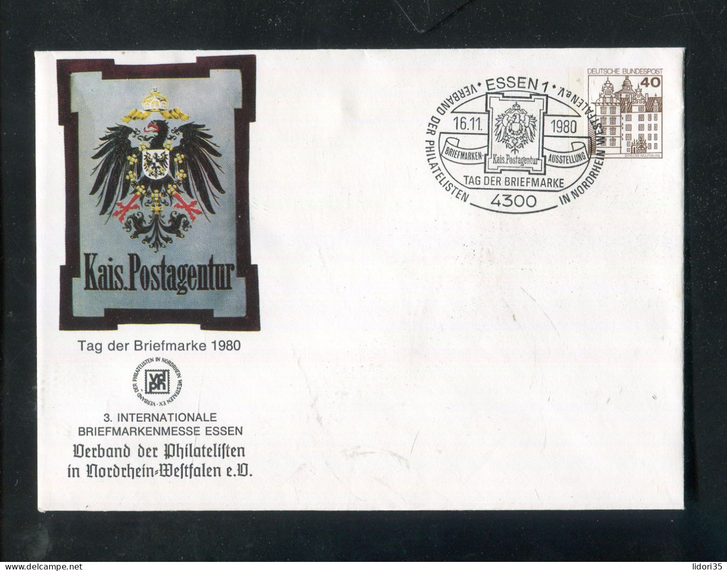 "BUNDESREPUBLIK DEUTSCHLAND" 1980, Privat-Ganzsachenumschlag "Kais. Postagentur" SSt. "ESSEN" (70017) - Enveloppes Privées - Oblitérées