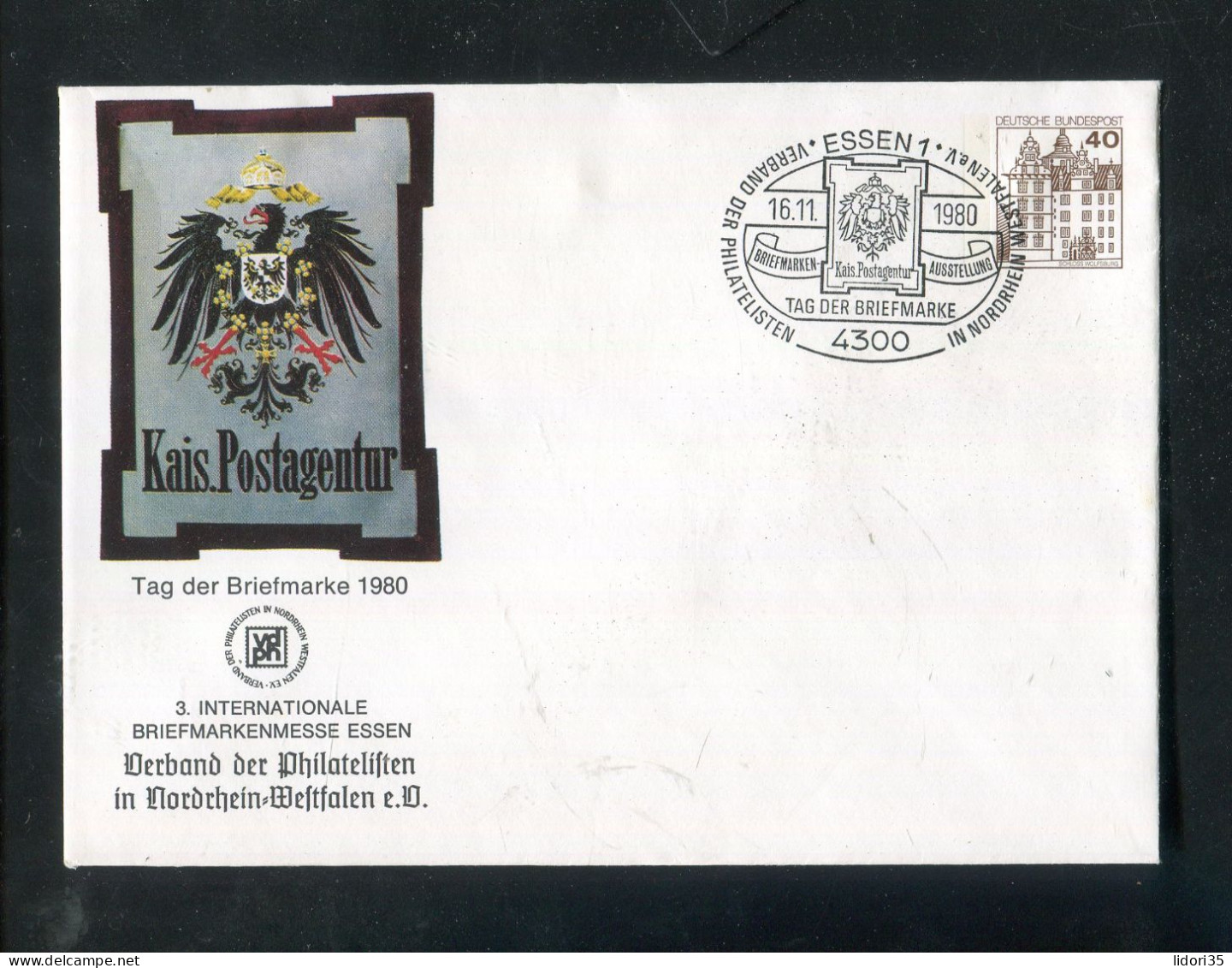 "BUNDESREPUBLIK DEUTSCHLAND" 1980, Privat-Ganzsachenumschlag "Kais. Postagentur" SSt. "ESSEN" (70017) - Buste Private - Usati