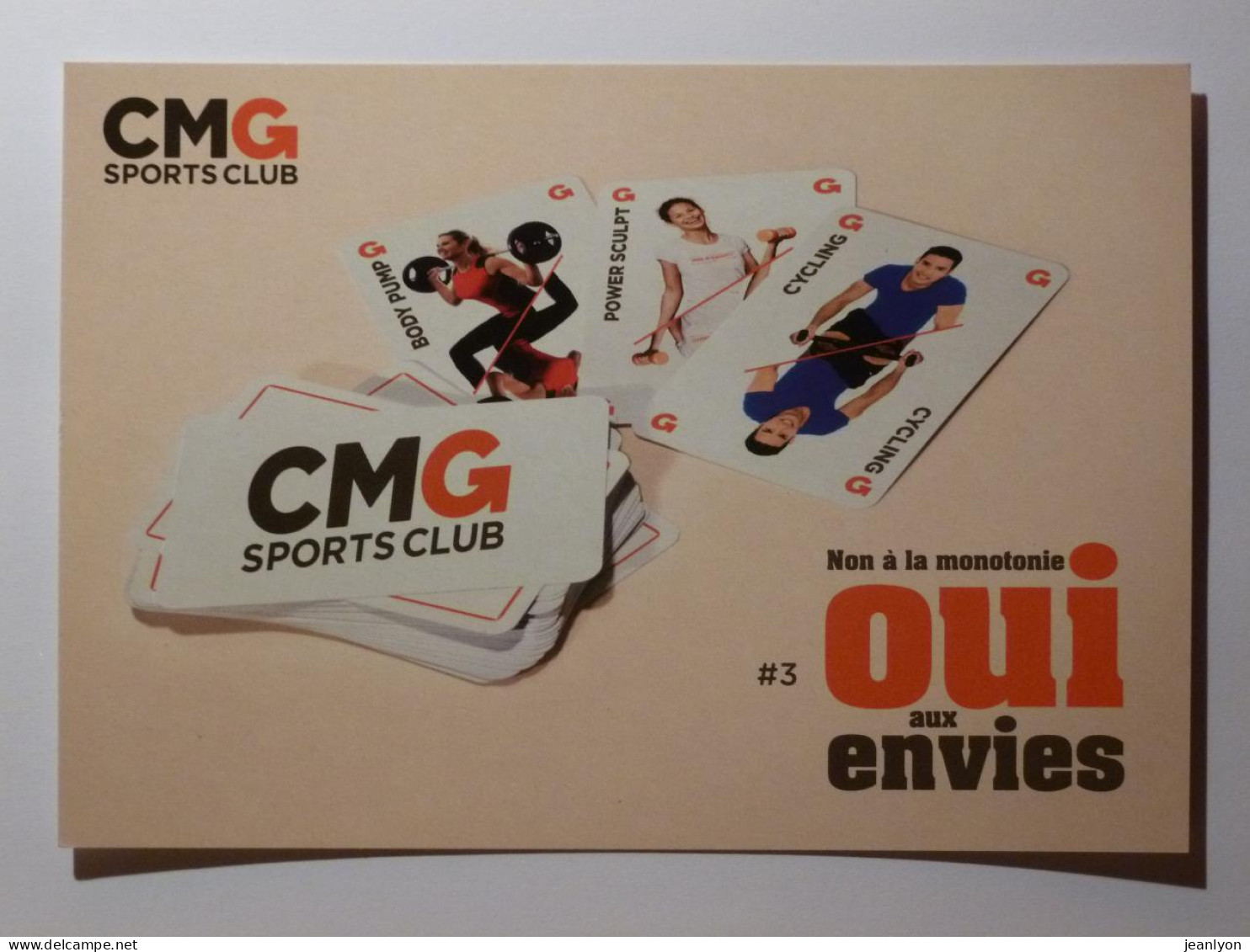 JEU DE CARTES - Sport : Cycling , Body Pump, Power Sculpt ... - Carte Publicitaire CMG Sports Club - Cartas